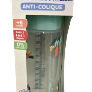 Biberon Dodie 330 ml Anti-Colique Tétine Ronde Débit 3 – Décor Nature